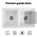 Cefito Granite Double Bowl Kitchen Sink 79x46cm White