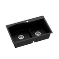 Cefito 76x47cm Double Bowl Granite Kitchen Sink Black