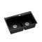 Cefito 76x47cm Double Bowl Granite Kitchen Sink Black