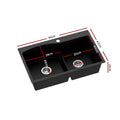 Cefito 76x47cm Double Bowl Granite Kitchen Sink Black