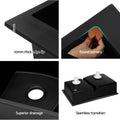 Cefito 76x47cm Double Bowl Granite Kitchen Sink Black