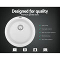 Cefito Stone Kitchen Sink Round 430mm Granite White Undermount