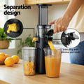 Devanti Cold Press Slow Juicer 130W Fruit Juice Extractor Black