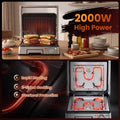 Devanti 2000W 3-in-1 Panini Press Grill Sandwich Maker 180° Open 4 Slice