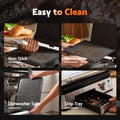 Devanti 2000W 3-in-1 Panini Press Grill Sandwich Maker 180° Open 4 Slice