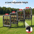 Everfit Baseball Pitching Net Training Target Softball Practice 9 Hole Black