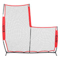 Everfit Baseball Pitching Net L Screen Softball Practice Portable Black