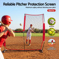 Everfit Baseball Pitching Net L Screen Softball Practice Portable Black