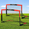 Everfit Pop Up Soccer Goal Nets Heavy Duty Portable Kids Training Set 2 Pcs Red