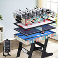 Foosball Table 4-in-1 Soccer Tennis Pool Hockey Game Foldable