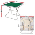 Folding Mahjong Table 4 Drawers Cup Holders Green Portable