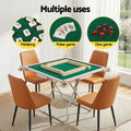 Folding Mahjong Table 4 Drawers Cup Holders Green Portable