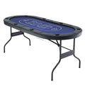 Folding Poker Table 8 Player 183cm Green Top Casino Game