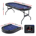 Folding Poker Table 8 Player 183cm Green Top Casino Game