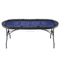 Folding Poker Table 8 Player 183cm Green Top Casino Game