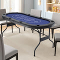 Folding Poker Table 8 Player 183cm Green Top Casino Game