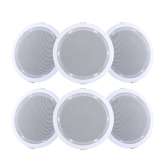 Giantz 6 Inch Ceiling Speakers 6pcs In Wall Home Audio Stereo