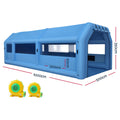 Giantz 1000x500x350cm Inflatable Spray Booth Car Paint Tent 2 Blowers