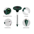 Gardeon Solar Ultrasonic Pest Repeller Snake Rodent 6x LED