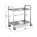 Cefito Stainless Steel Kitchen Trolley 2-Tier 84x56x98cm Wheels