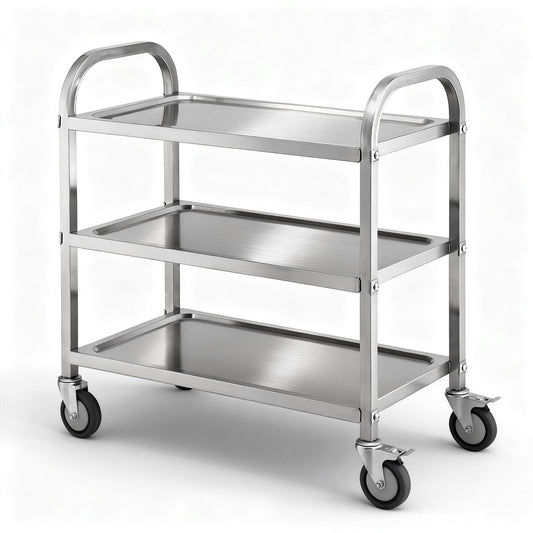 Cefito 3-Tier Stainless Steel Kitchen Trolley 89x50x83cm