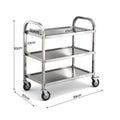 Cefito 3-Tier Stainless Steel Kitchen Trolley 89x50x83cm
