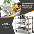Cefito 3-Tier Stainless Steel Kitchen Trolley 89x50x83cm