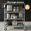 Cefito 3-Tier Stainless Steel Kitchen Trolley 89x50x83cm