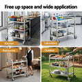 Cefito 3-Tier Stainless Steel Kitchen Trolley 89x50x83cm