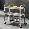 Cefito 3-Tier Stainless Steel Kitchen Trolley 89x50x83cm