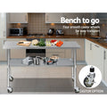 Cefito 1524x610mm Stainless Steel Kitchen Bench Wheels 304