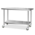 Cefito 1524x610mm Stainless Steel Kitchen Bench Wheels 304