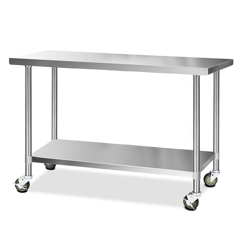 Cefito 1524x610mm Stainless Steel Kitchen Bench Wheels 304