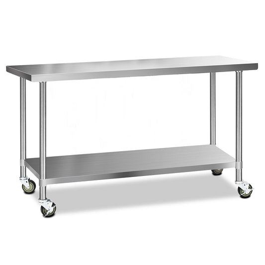 Cefito 1829x610mm Stainless Steel Kitchen Bench Wheels 304
