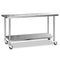 Cefito 1829x610mm Stainless Steel Kitchen Bench Wheels 304