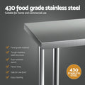 Cefito Stainless Steel Work Bench 610x457mm 430