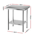 Cefito Stainless Steel Kitchen Bench Table 610x760mm 430