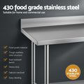 Cefito Stainless Steel Kitchen Bench w/ Splashback 1500x600 430