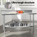 Cefito Stainless Steel Kitchen Bench w/ Splashback 1500x600 430