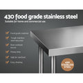 Cefito Stainless Steel Kitchen Bench 1524x610mm 430