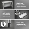 Cefito 1524x762mm Stainless Steel Kitchen Bench 430