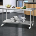 Cefito Stainless Steel Kitchen Bench 1829x760mm Wheels
