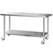 Cefito Stainless Steel Kitchen Bench 1829x760mm Wheels