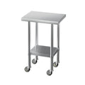 Cefito Stainless Steel Work Bench 61x46cm Wheels 430