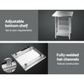 Cefito 610x610mm Stainless Steel Bench with Wheels