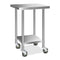 Cefito 610x610mm Stainless Steel Bench with Wheels