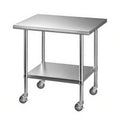 Cefito 914x762mm Stainless Steel Kitchen Bench w/ Splashback Work Table Prep Bench Commercial 430