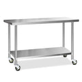 Cefito 1524x610mm Stainless Steel Kitchen Bench Wheels 430