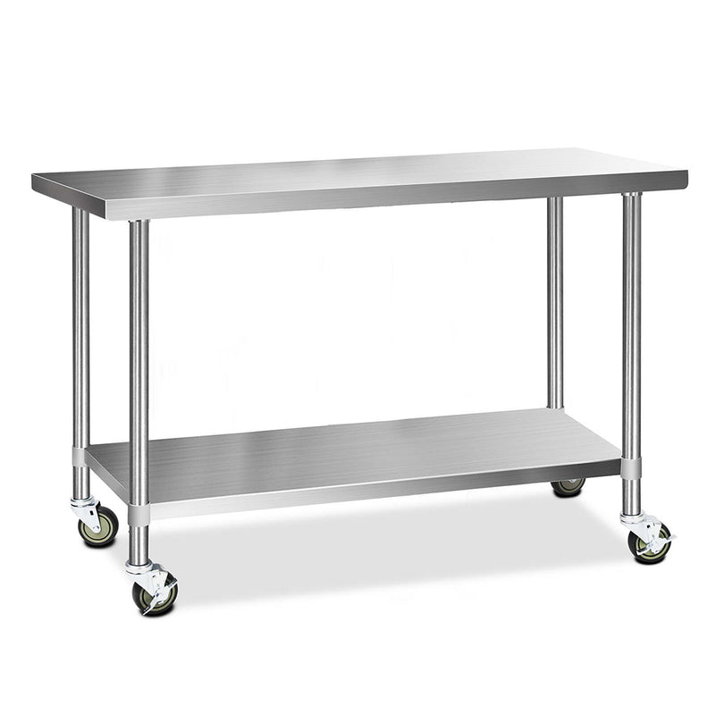 Cefito 1524x610mm Stainless Steel Kitchen Bench Wheels 430