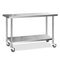 Cefito 1524x610mm Stainless Steel Kitchen Bench Wheels 430